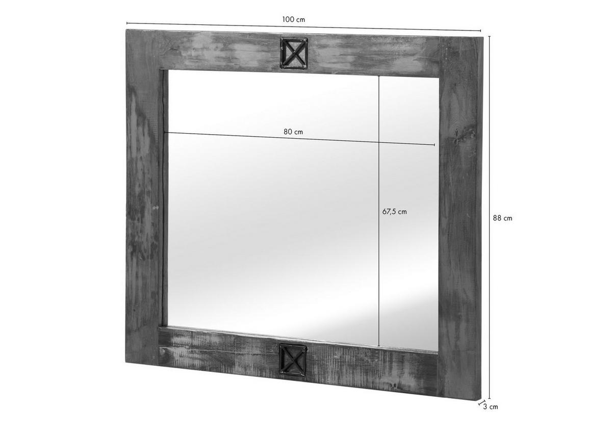 SPIEGEL Altholz 100x88x3 mehrfarbig lackiert NATURE OF SPIRIT #50 - Multicolor, Holz (100/88/3cm) - Massivmoebel24