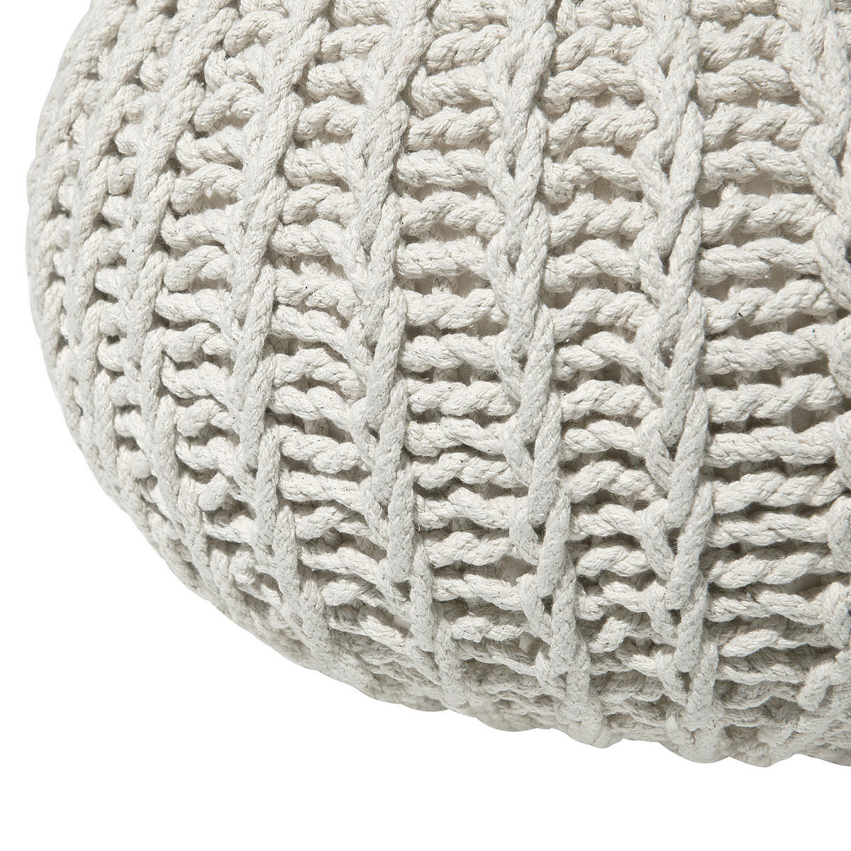 POUF Conrad 50/50/35 cm - Beige, Naturmaterialen/Textil (50/35/50cm) - Beliani
