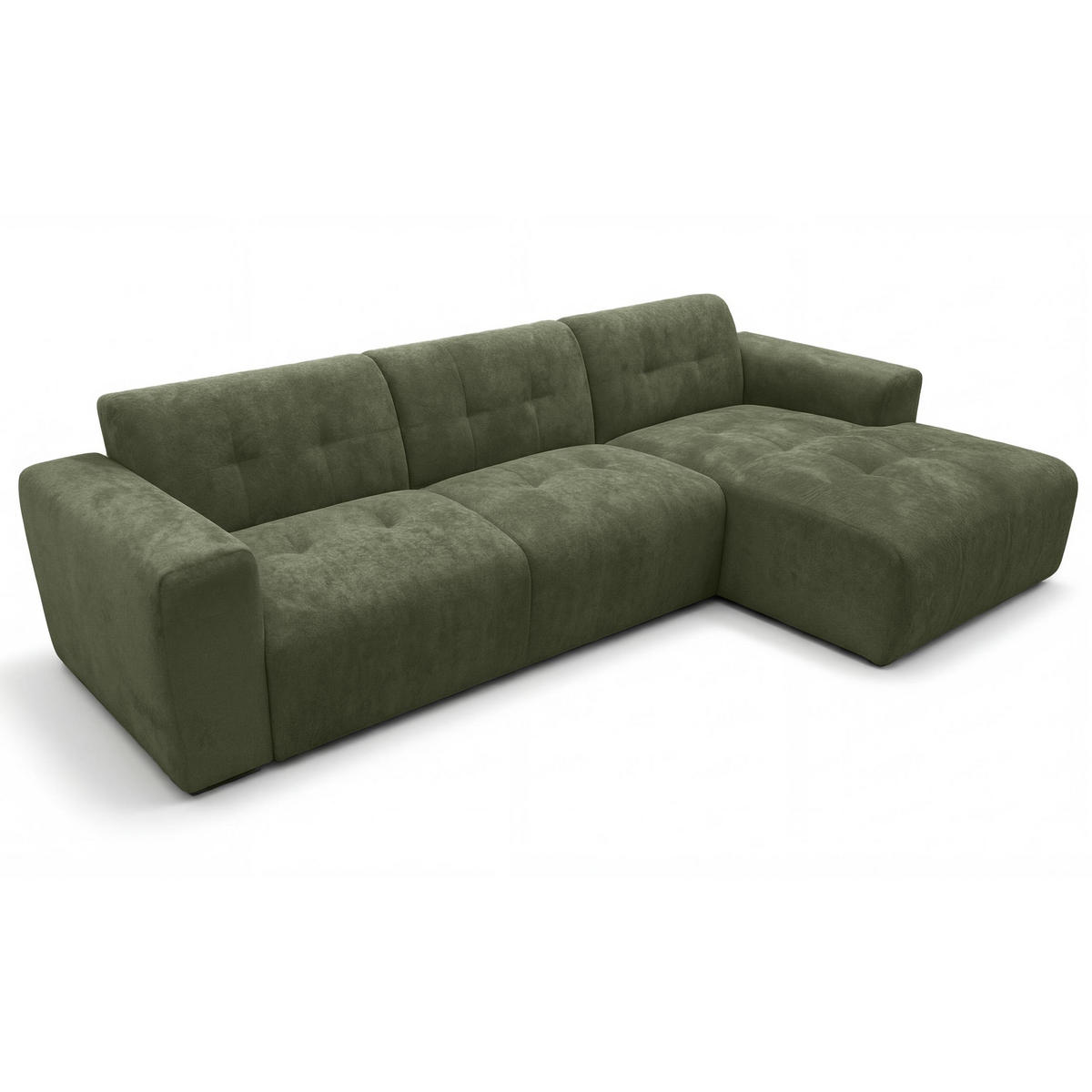 ECKSOFA L Form Corlu Grün 310/165/78 cm – stilvolle kleine Eckcouch Rechts - Schwarz/Grün, Kunststoff/Textil (165/310cm) - AX Living