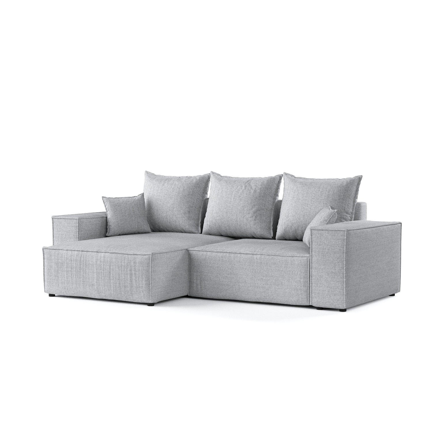 ROHOVÁ SEDAČKA SENSO, textil, Světle béžová - černá/světle šedá, dřevo/kompozitní dřevo (255/148cm) - AltaBeds