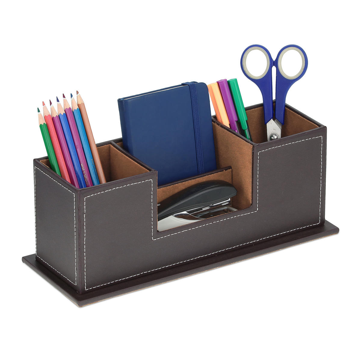 SCHREIBTISCH-ORGANIZER - Multicolor, Holzwerkstoff/Kunststoff (11/29.5/11cm) - Relaxdays