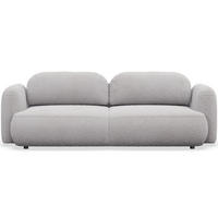 3-SITZER SCHLAFSOFA Tvoya Hellgrau Bouclé - Hellgrau/Schwarz, Kunststoff/Textil (253/82/110cm) - Selsey