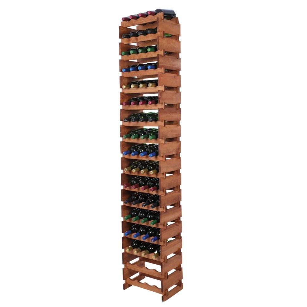 WEINREGAL VINOTECA FLEX PRO HxBxT 233x46x28cm 68 Flaschen auf 17 Ebenen Braun geölt - Braun, Holz (46/233/28cm) - PROREGAL