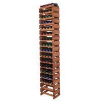 WEINREGAL VINOTECA FLEX PRO HxBxT 233x46x28cm 68 Flaschen auf 17 Ebenen Braun geölt - Braun, Holz (46/233/28cm) - PROREGAL