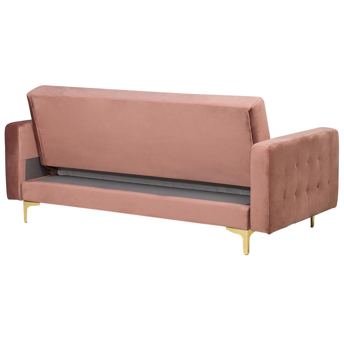 3-SITZER-SCHLAFSOFA Samtstoff Rosa Aberdeen - Pink, Textil (186/83/88cm) - Beliani