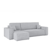 ECKSOFA Mit Schlaffunktion Und Bettkasten BEST Stoff Poso Dicker Cord Grau Links - Grau, Holz/Textil (142/244cm) - Kaiser Möbel