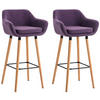 BARHOCKER Grande, 2er Set, Gestell Holz, Stoff Lila - Lila/Braun, Holz/Textil (55/99/46cm) - TPFLiving