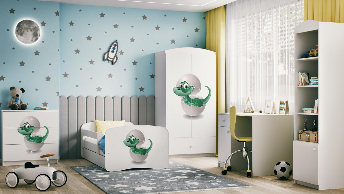 KOMMODE Babydreams Kleiner Dino 81/81/41 - Weiß, Holzwerkstoff (81/81/41cm) - RAUMHIRSCH FURNITURE