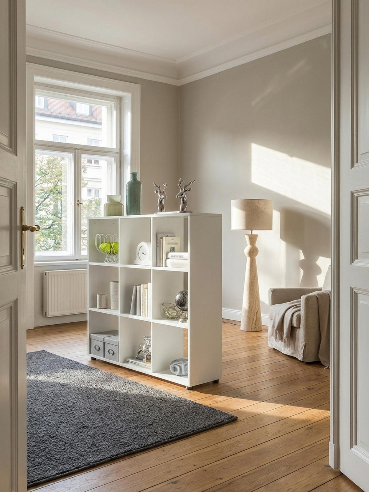 BÜCHERREGAL – Weiß, 8 Fächer, kratzfest, Raumteiler - Weiß, Holz/Kunststoff (108/104/29cm) - KADIMA DESIGN