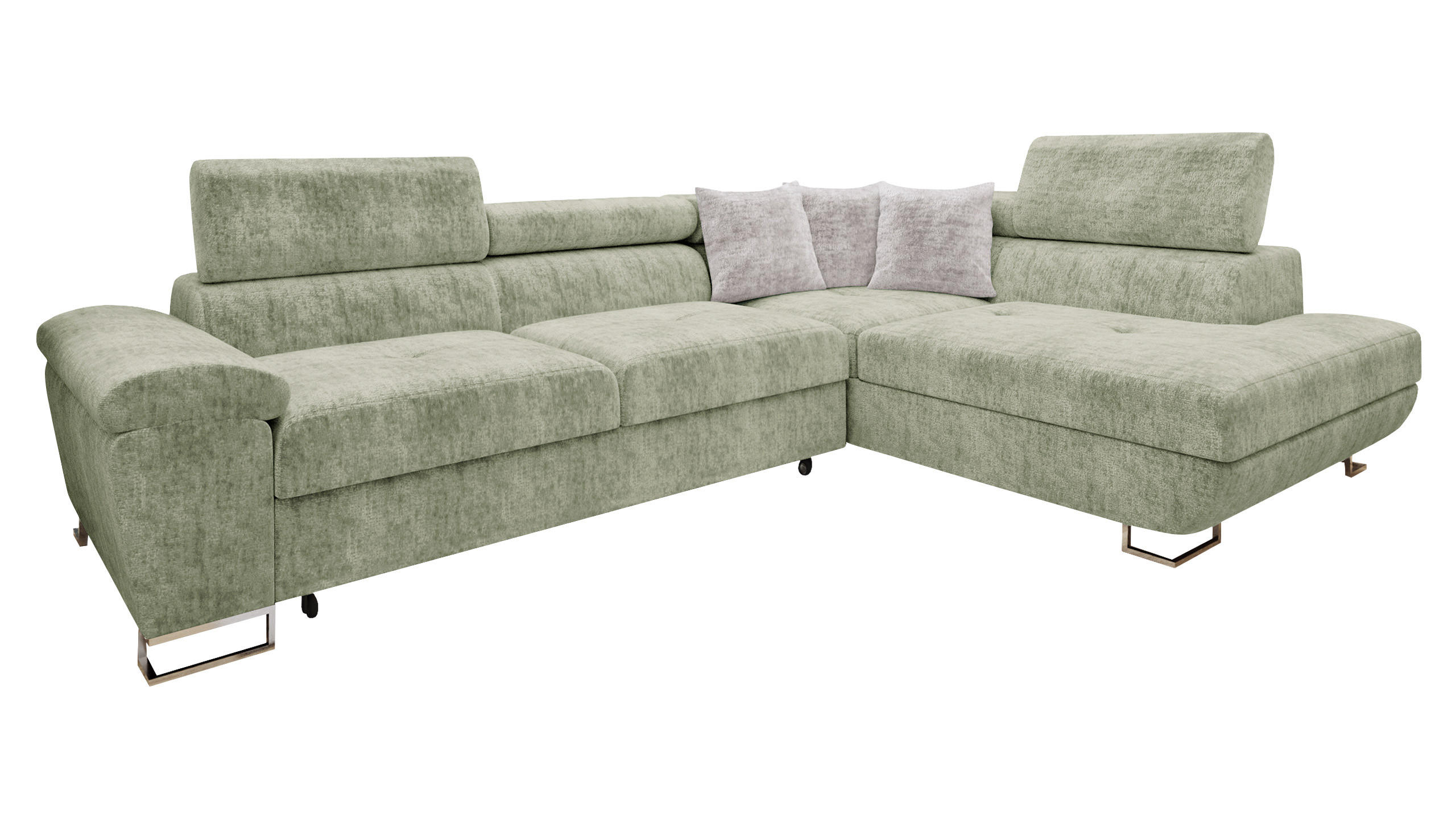 ECKSOFA Cotere Premium, Seite: Rechts - Hellgrün, Holz/Textil (270/202cm) - MIRJAN24