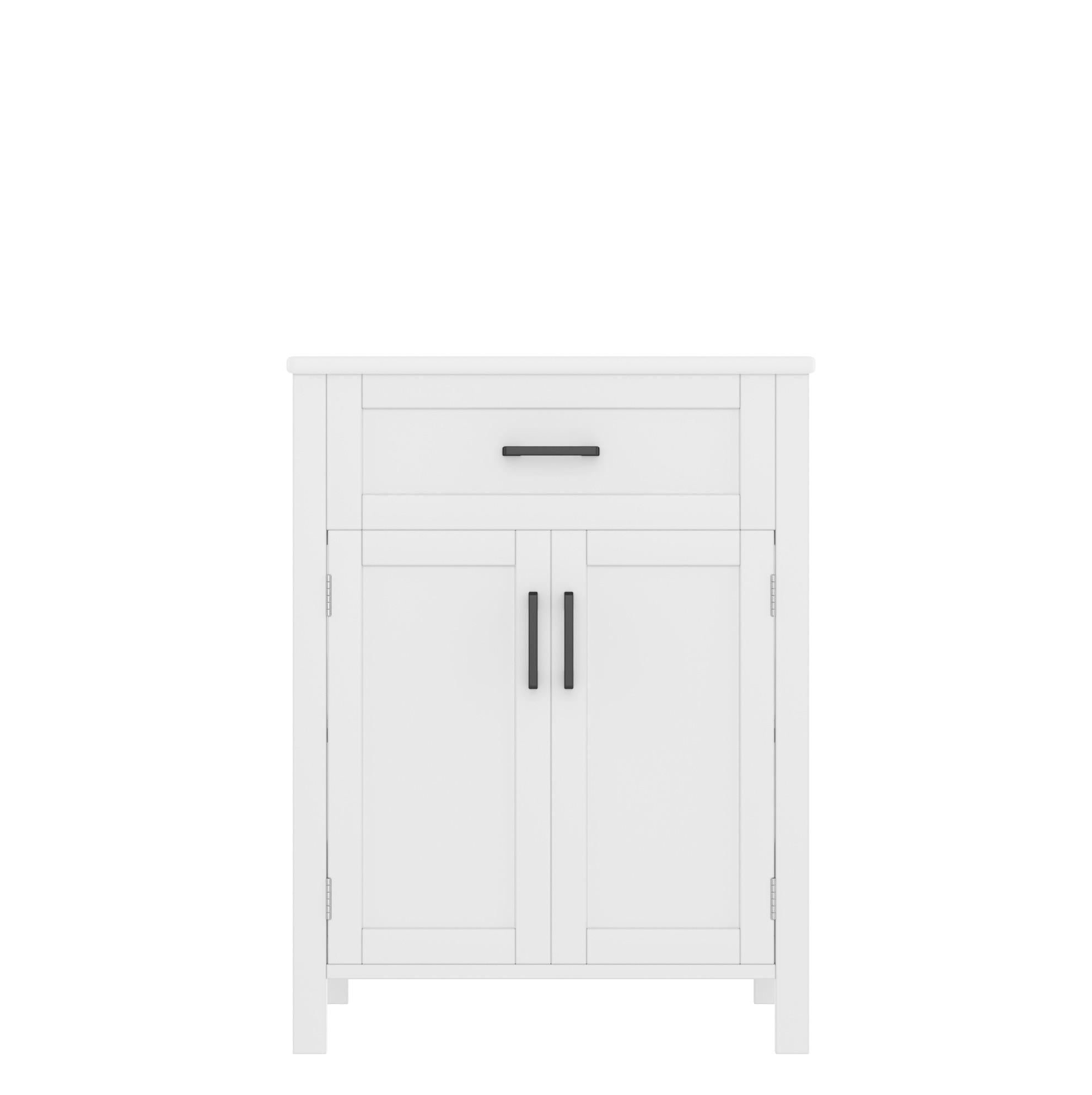 WASCHTISCHKOMBI 60/46/84,8 cm Weiß aus MDF und Keramik mit Schublade - Weiß, Holzwerkstoff (60/84/46cm) - OKMYHOME