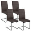 SCHWINGSTUHL Vegas braun Kunstleder (4er Set) - Braun, Textil (41/101/52cm) - Juskys
