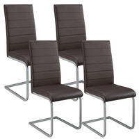 SCHWINGSTUHL Vegas braun Kunstleder (4er Set) - Braun, Textil (41/101/52cm) - Juskys