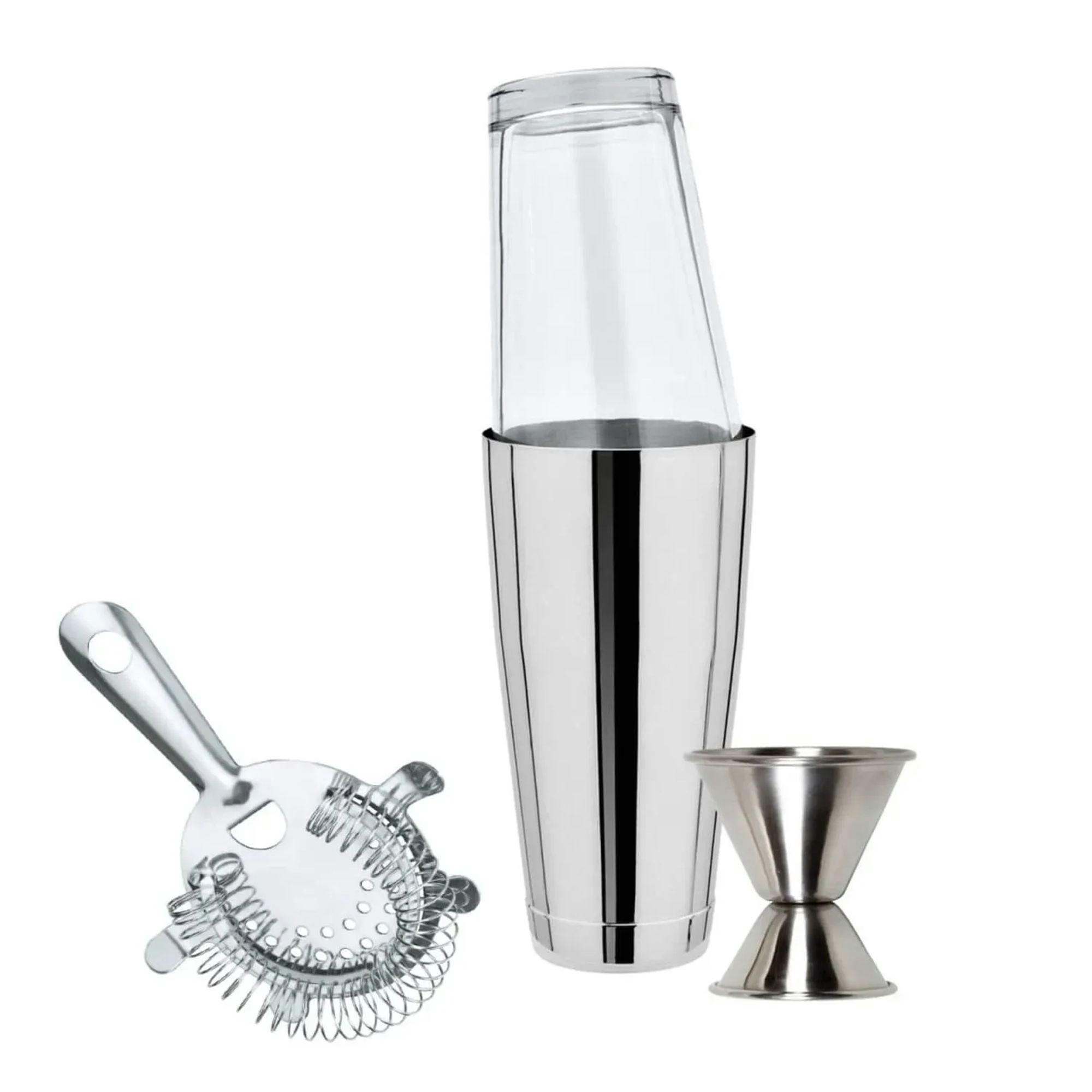 COCKTAILSET Boston Shaker, Edelstahl - Silberfarben, Metall (1/1/1cm) - ich-zapfe