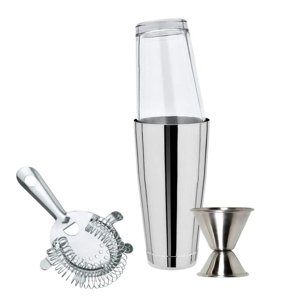 COCKTAILSET Boston Shaker, Edelstahl - Silberfarben, Metall (1/1/1cm) - ich-zapfe