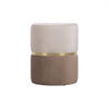 POUF Louise aus beigem Samt und goldenem Metall - Beige, Holzwerkstoff/Textil (35/44/35cm) - Sicaan