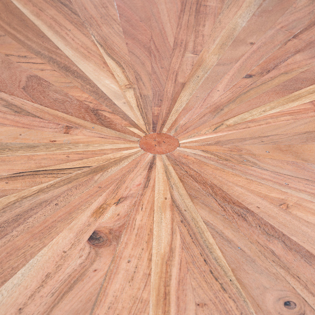ESSTISCH mit Massivholzplatte - Akazie massiv / Eisen - Akazie Braun / Schwarz - Akaziefarben, Holz/Metall (90/160/76cm) - home24