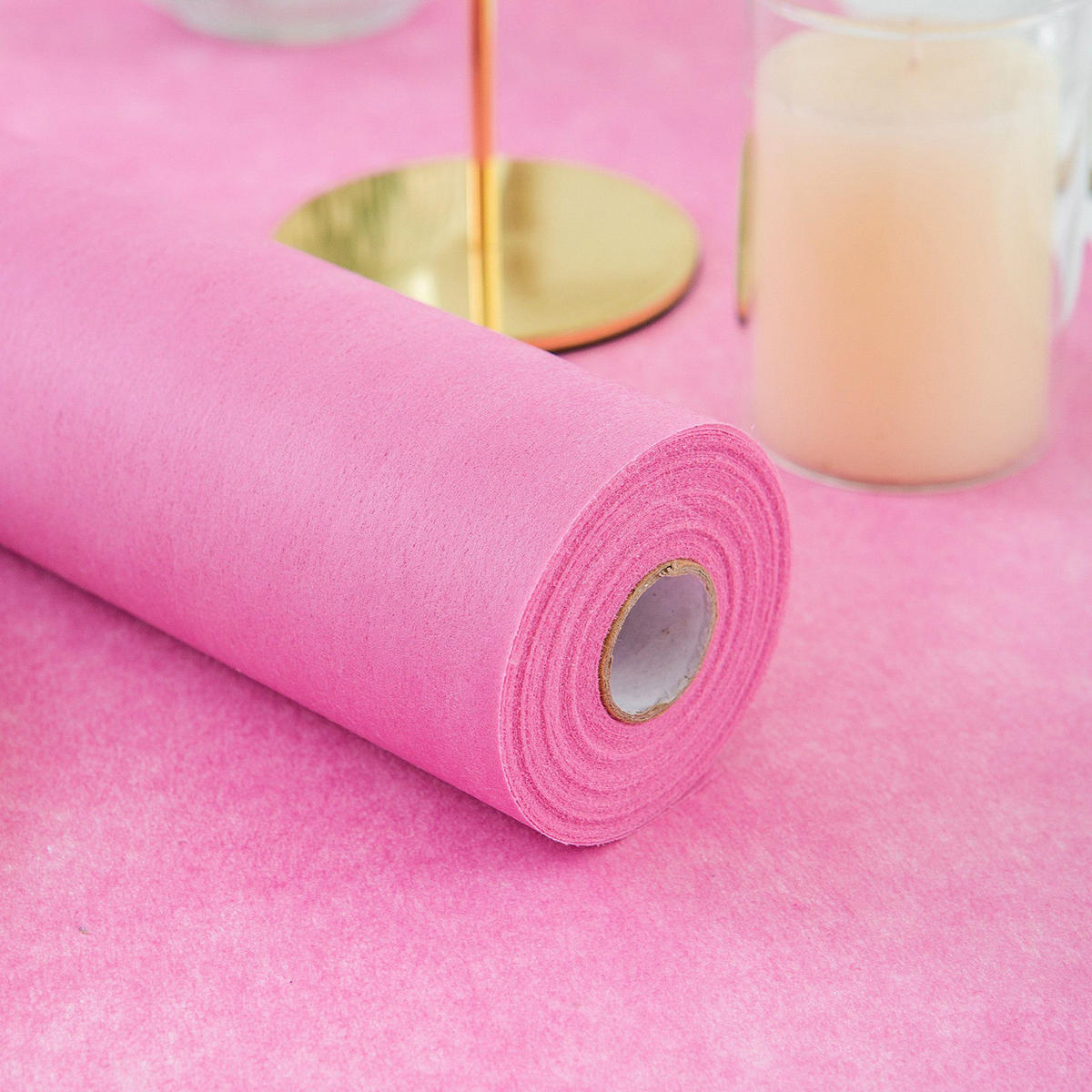 TISCHLÄUFER Vlies Rosa, 30 cm x 25 m, dekoratives Tischband für Hochzeit & Geburtstag - Rosa, Textil (30/2500cm)