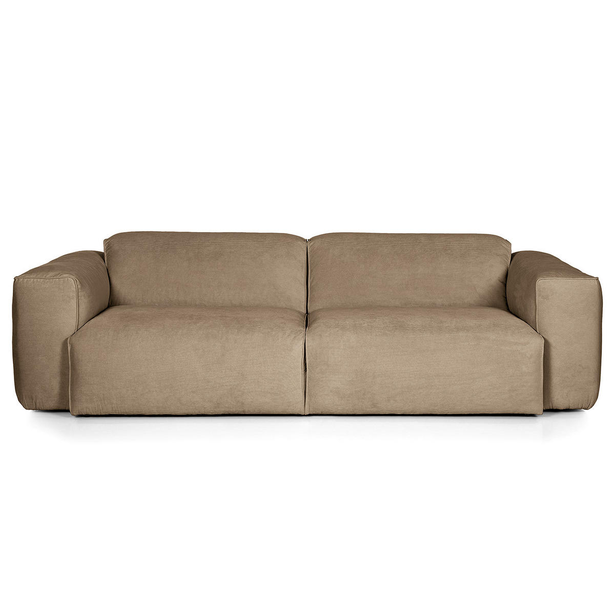 3-SITZER SOFA - Taupe/Schwarz, Kunststoff/Textil (251/71/102cm) - home24