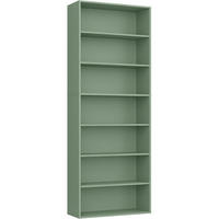 BÜCHERREGAL 7 Fächer grün 209,5 x 60 x 23,5 cm - Grün, Holzwerkstoff (20/210/23.5cm)