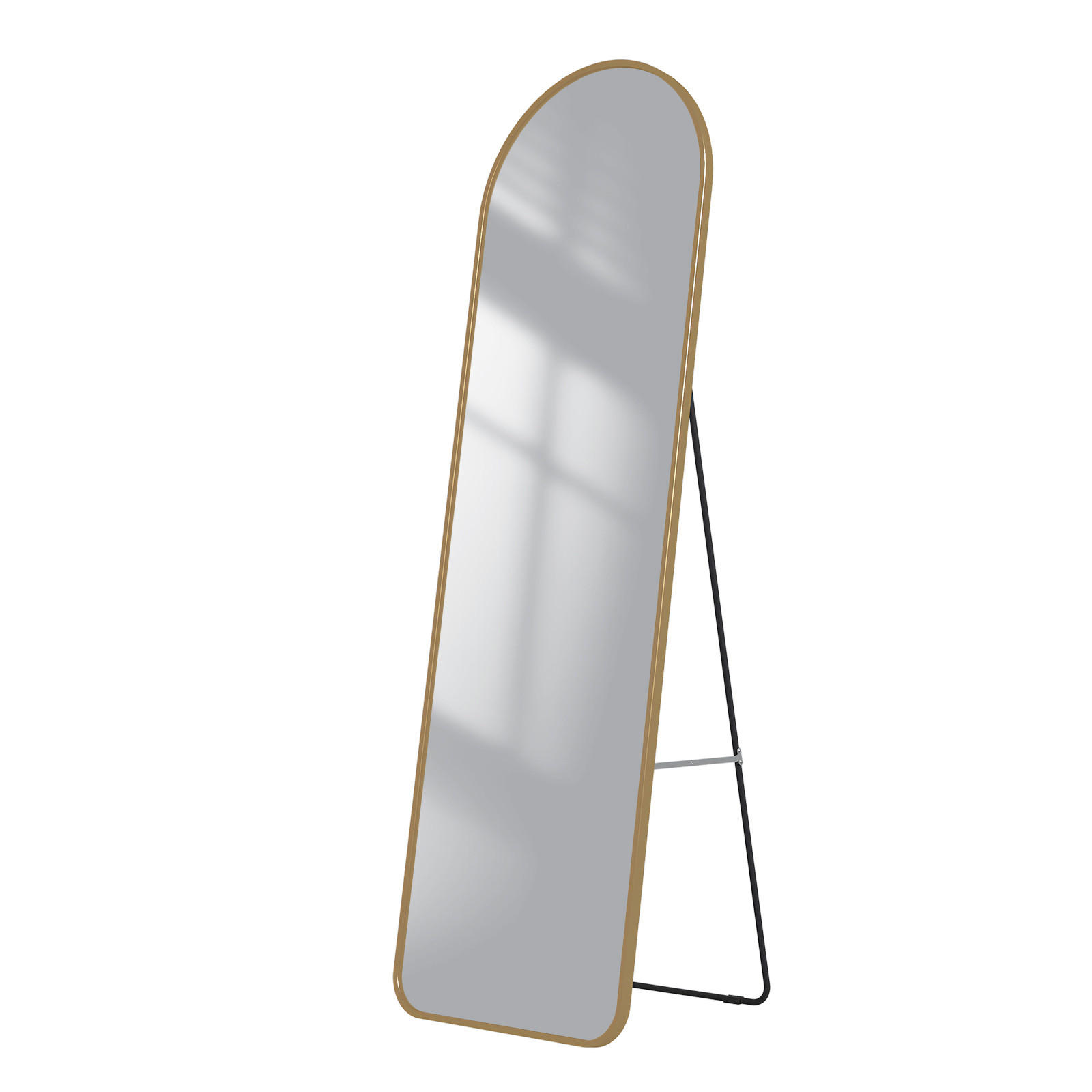 STANDSPIEGEL mit Rahmen Gehärteter Silberspiegel Gold 147/45 cm - Goldfarben, Glas/Metall (45/147/147cm) - EMKE