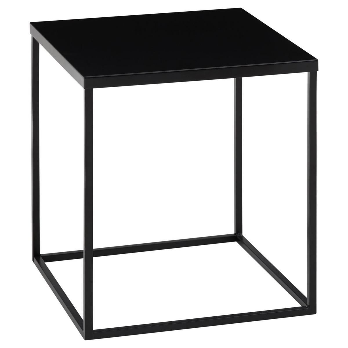 BEISTELLTISCH HILAR - Schwarz, Metall (40/40/45cm) - IDIMEX