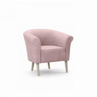 SESSEL Pero Rosa, Buchenholz Beine, Lehnstuhl mit weicher Rückenlehne - Buchefarben/Rosa, Holzwerkstoff (73/70/57cm) - Bettso