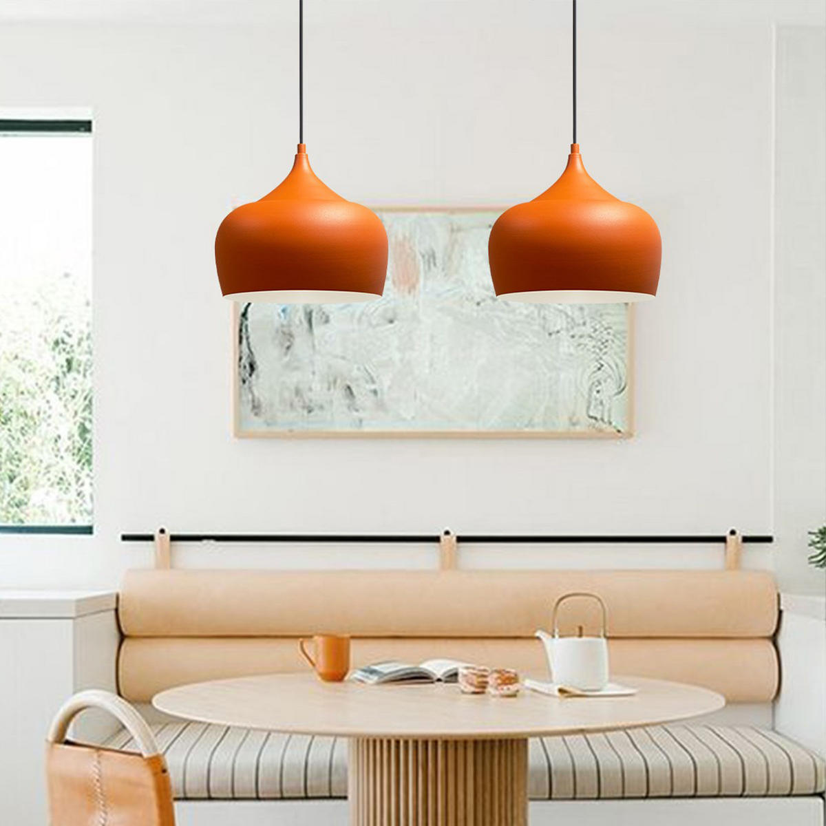 PENDELLEUCHTE Kreis 30/30 - Orange, Metall (30/30cm) - Bamyum