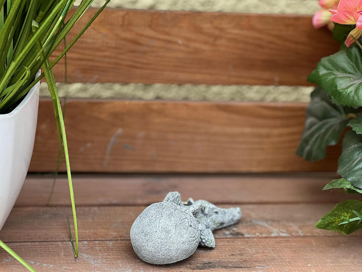 STEINFIGUR Kleiner Drache schlüpft aus Ei frostfest Steinguss - Grau, Stein (5/4/12cm) - stoneandstyle
