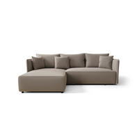 ECKSOFA MONDE CORD L - Links CAPPUCCINO - Schwarz/Cappuccino, Kunststoff/Textil (175/245cm) - Luxkor24