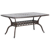 GARTENTISCH Aluminium dunkelbraun 102x165 cm Lizzano - Dunkelbraun, Metall (165/102/72cm) - Beliani