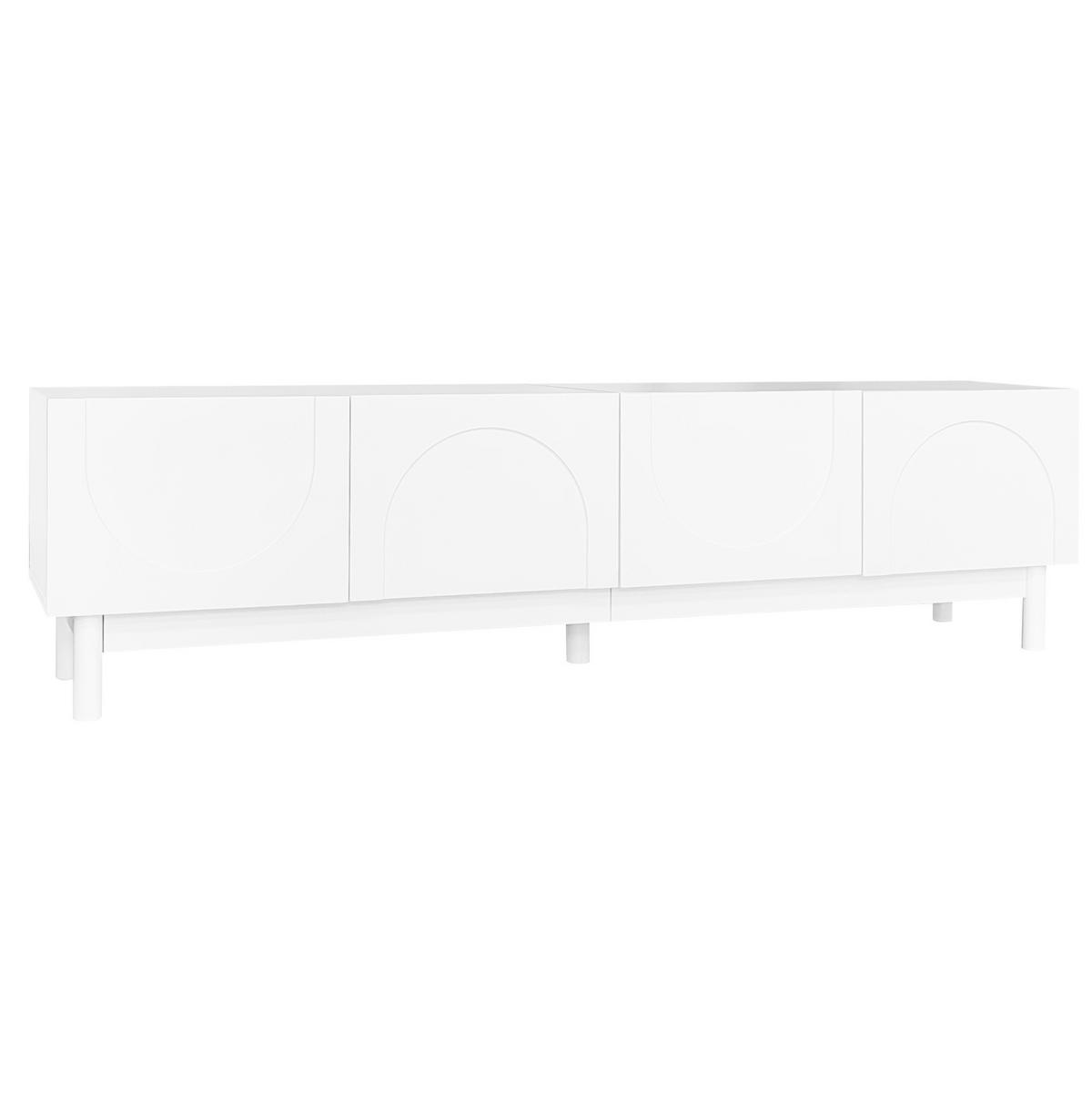 TV-LOWBOARD 169/34/45,5 cm mit 4 Türen und Einlegeböden - Weiß, Holzwerkstoff (169/45.5/35cm) - BEAOK