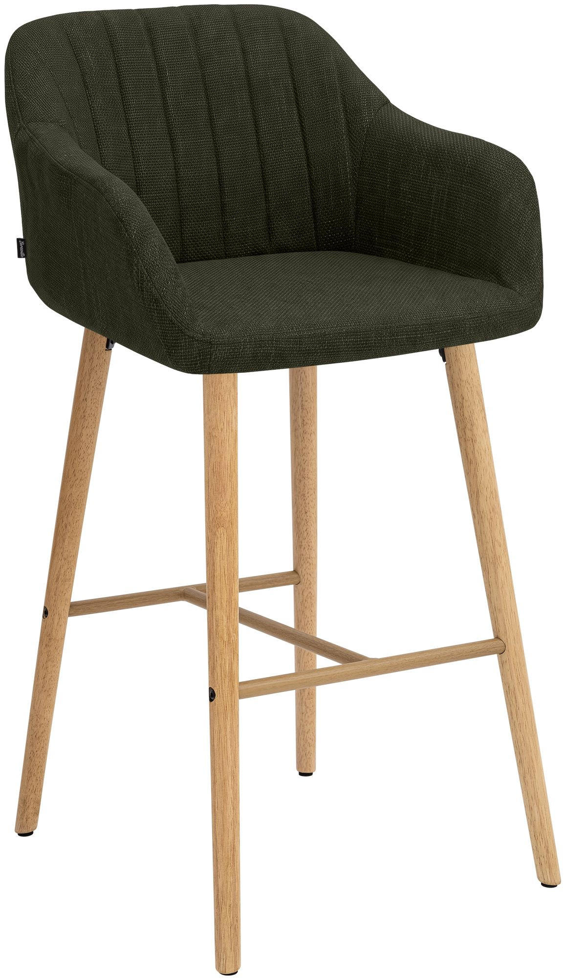 BARHOCKER Stoff Grün - Eukalyptusholzfarben/Grün, Textil (54/105/60cm) - CLP