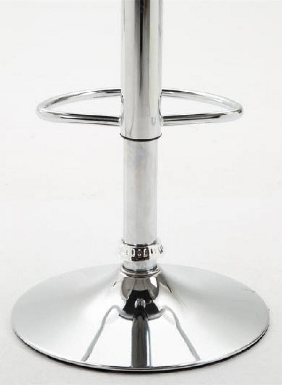 BARHOCKER 2er Set Lederlook weiß - Chromfarben/Weiß, Textil/Metall (36/63/39cm) - CLP