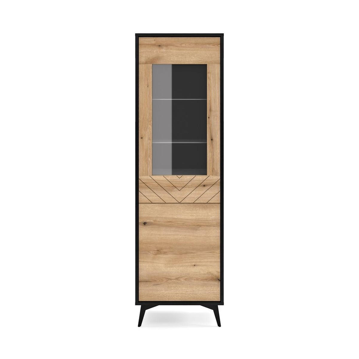 VITRINE – W54 – 54 cm – DIAMOND – Eichefarben - Eichefarben, Holzwerkstoff (53.5/178.1/39cm) - hi-markt