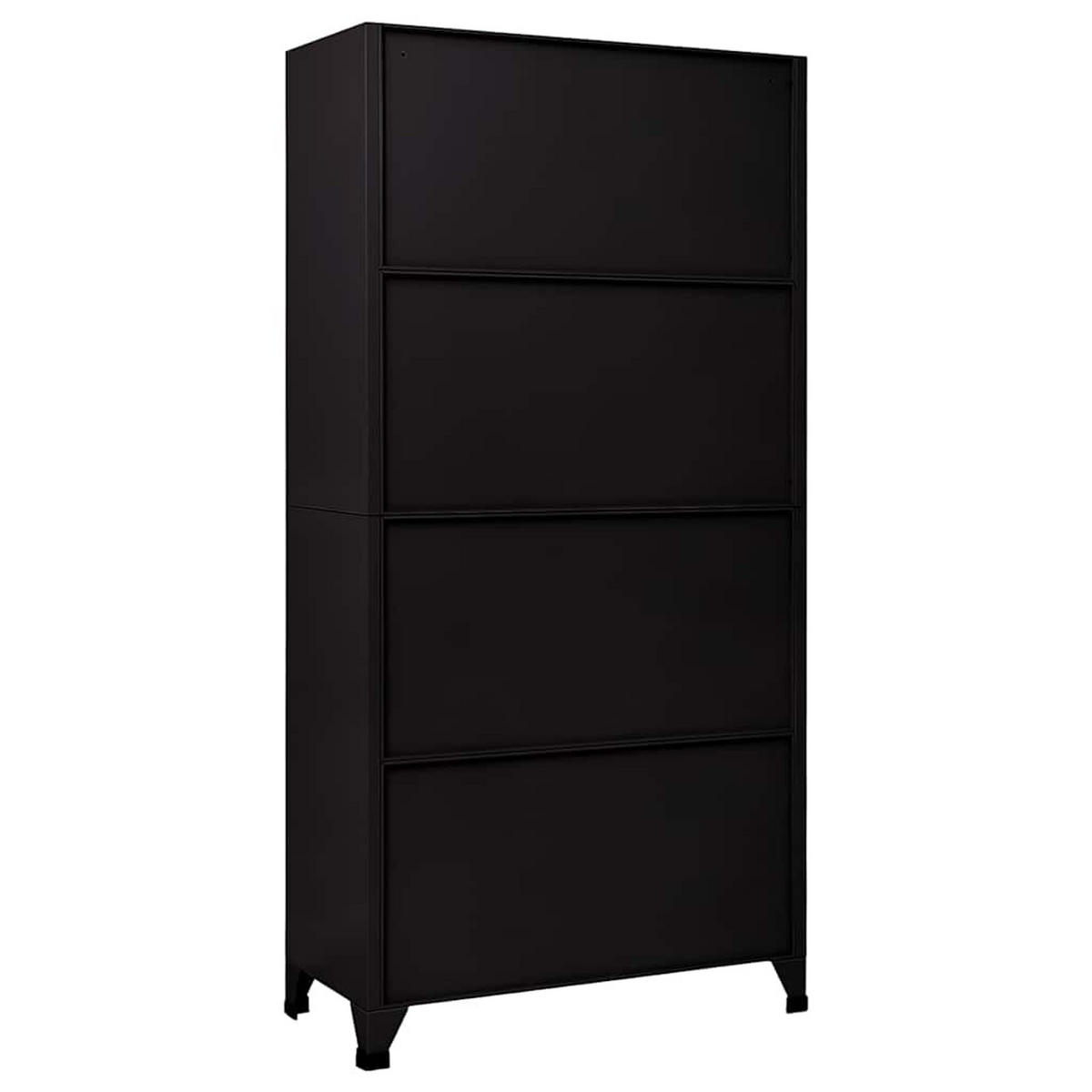 SCHLIESSFACHSCHRANK Schwarz 90/45/180 Cm Stahl - Schwarz, Metall (45/180/90cm) - vidaXL