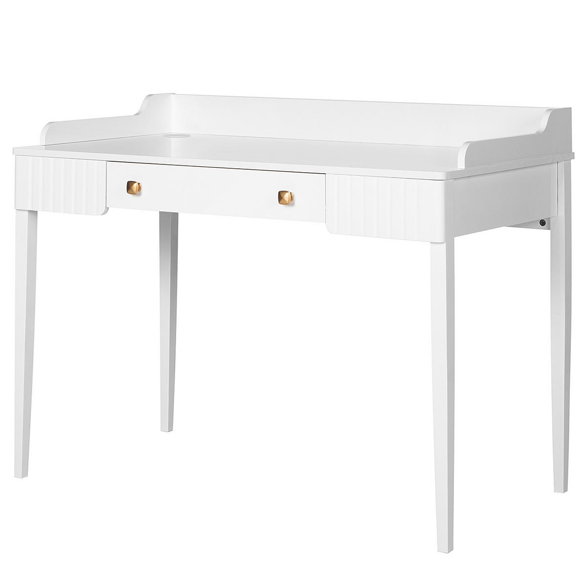 SCHREIBTISCH - Weiß Hochglanz, Holz/Holzwerkstoff (60/110/85cm) - home24