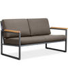 GARTENSOFA TRIBO 2-Personen ,Anthrazit|Beige - Anthrazit/Beige, Holz/Textil (130/65/60cm) - KONSIMO®