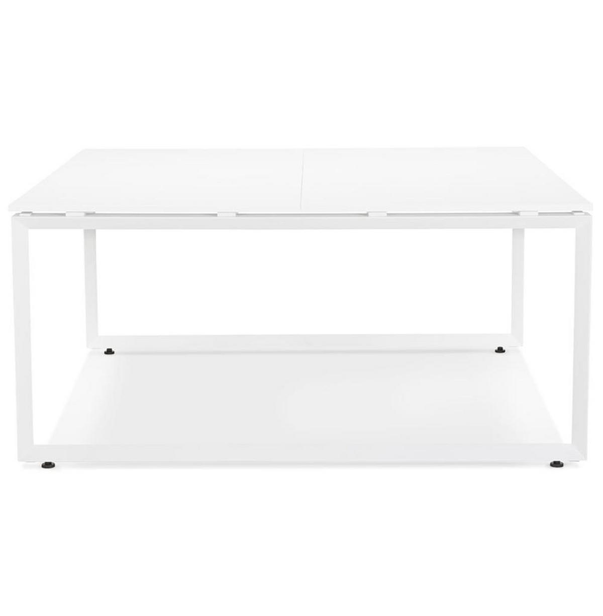 SCHREIBTISCH Quadratisch Groß Für Homeoffice XERAL, Weiß 140x140x74 cm - Weiß, Holzwerkstoff/Metall (140/140/74cm) - KADIMA DESIGN