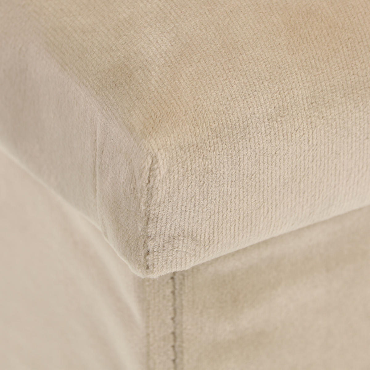 SITZHOCKER - Creme, Holzwerkstoff/Textil (38/38/38cm) - Relaxdays