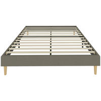 BETT 160x200 cm DE-14652 mit gepolstertem Rippenvelours Grau - Grau, Textil (160/200cm) - ComfortXL