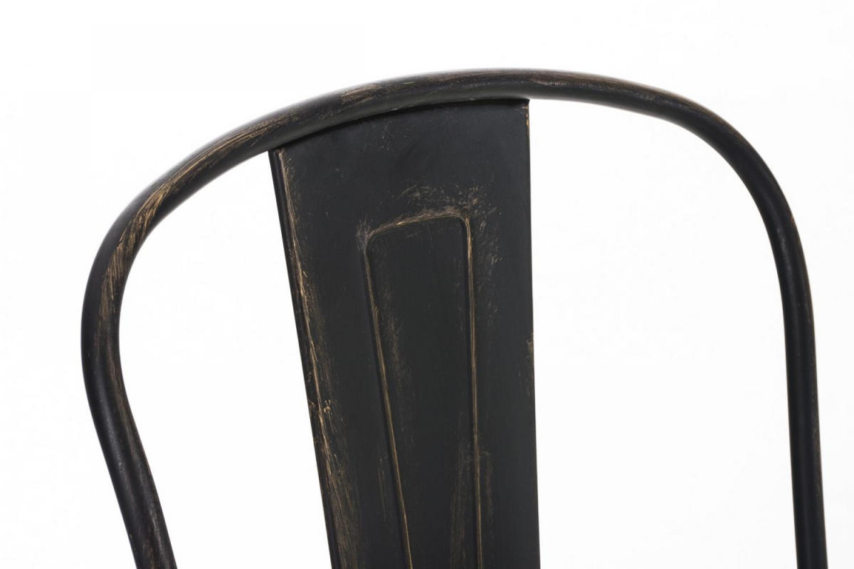 BARHOCKER Metall schwarz-gold - Eukalyptusholzfarben/Goldfarben, Metall (44/115/52cm) - CLP