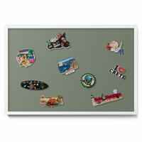 MAGNETTAFEL 60x40 cm Weißer Rahmen Farbe Olivgrün - Salbeigrün, Metall (60/50/0.4cm) - TULUP