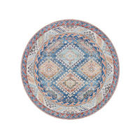 VINTAGE-TEPPICH George waschbar ø 120 cm rund - Blau, Kunststoff (120/120cm) - benuta