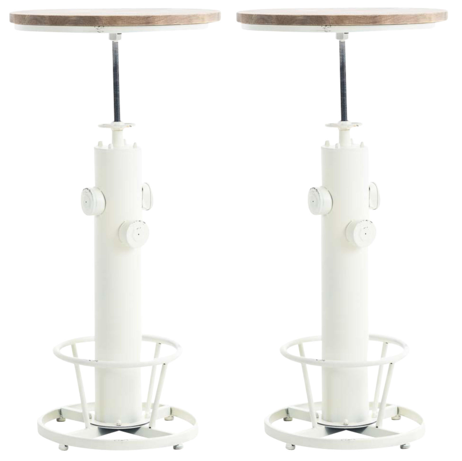 STEHTISCH 2er Set Metall antik weiß - Weiß, Metall (54/54/91cm) - CLP