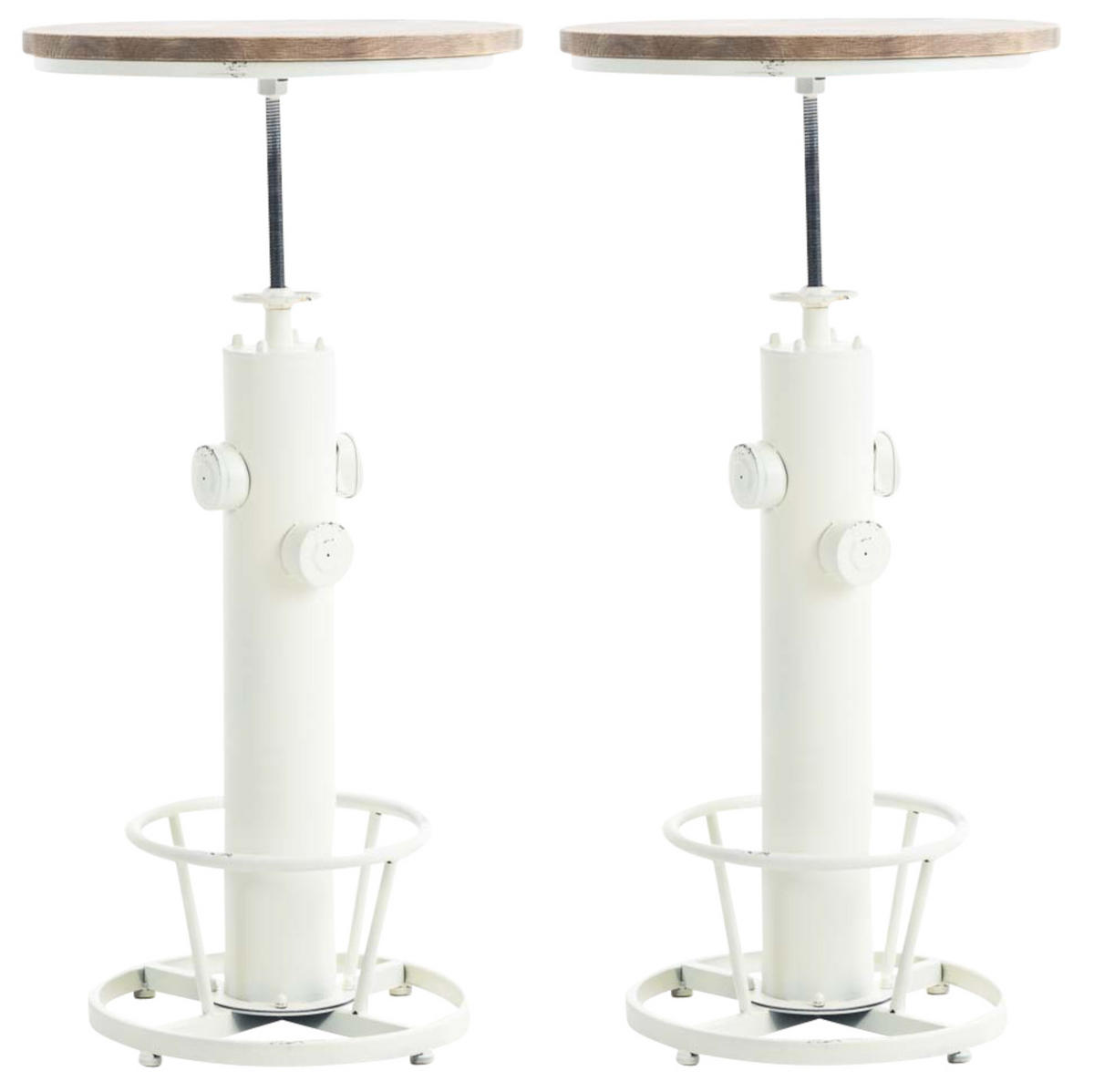 STEHTISCH 2er Set Metall antik weiß - Weiß, Metall (54/54/91cm) - CLP