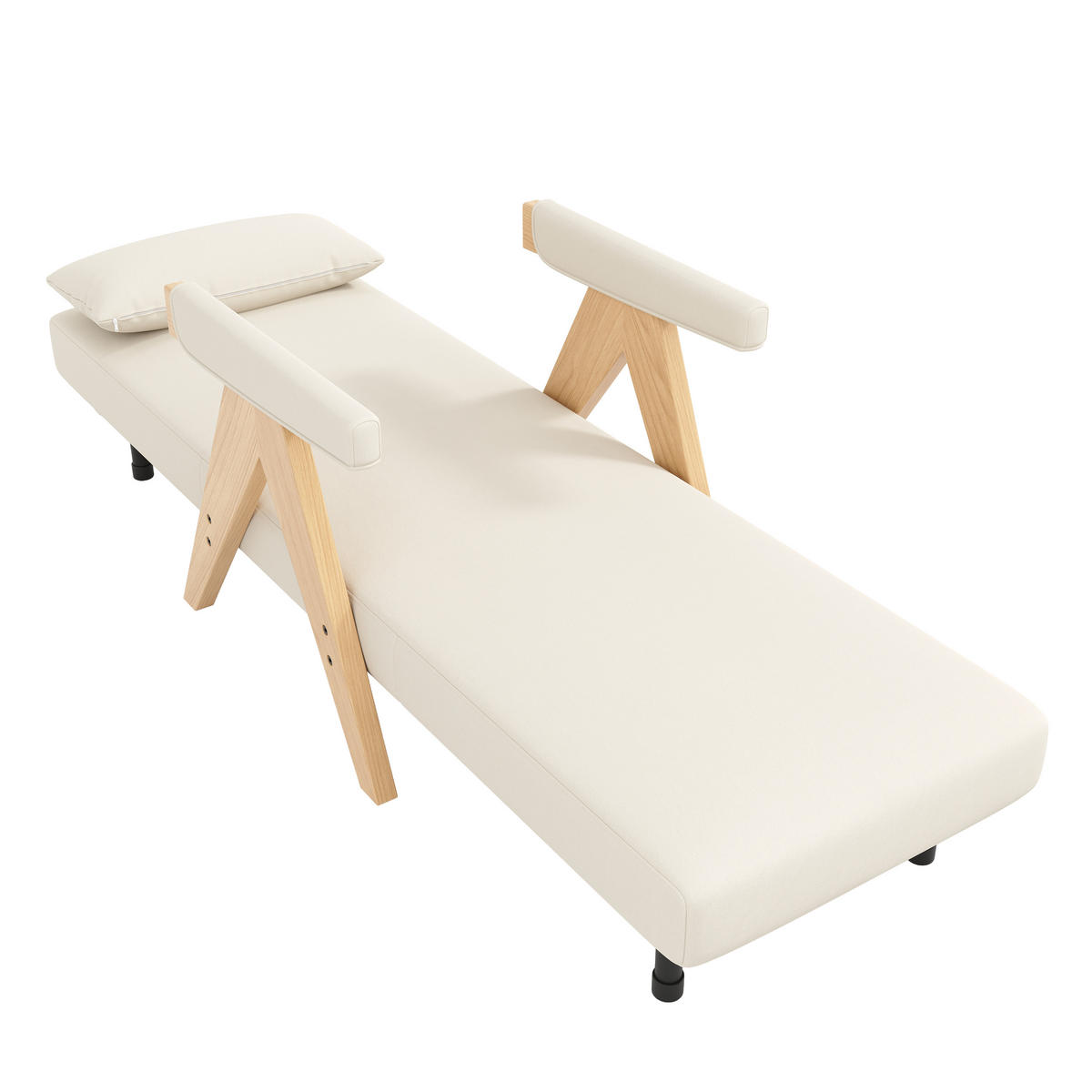 RELAXSESSEL 64x60x87 cm aus Leinen,3-in-1 mit 6-stufig, beige - Beige, Textil (60/87/64cm) - Luhomfu