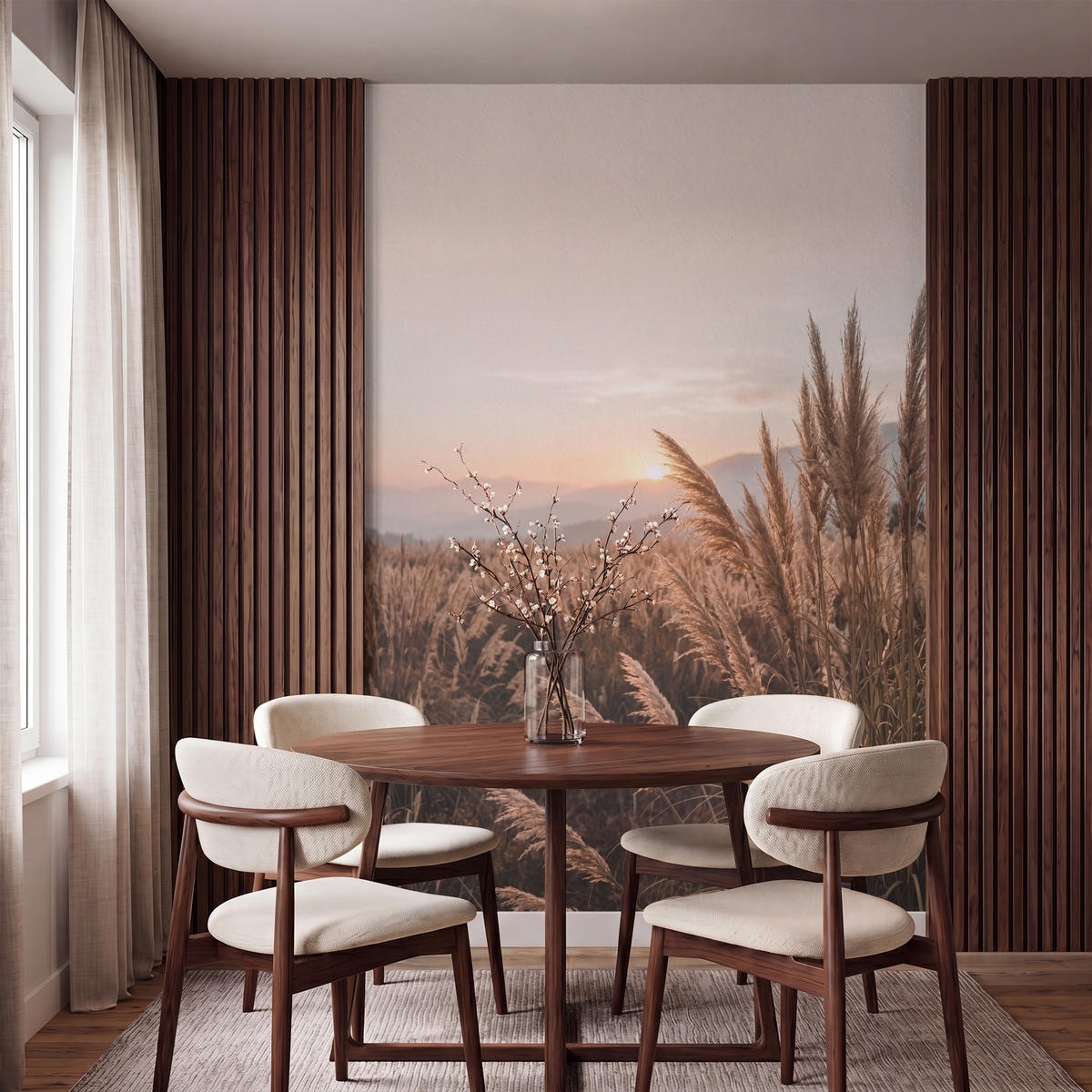 TAPETE - Gras - Feld - Sonne - Natur - 140x200 cm - Sandfarben, Papier (140/200cm) - OnlyWow