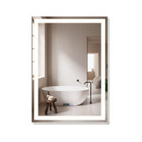 BADEZIMMERSPIEGEL Jena mit LED-Leuchte 60/80/2.5 cm - Weiß, Glas (80/2.5/60cm) - Nettlife