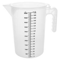 MESSBECHER 5 Liter mit Deckel und Skala - Transparent, Kunststoff (5L)